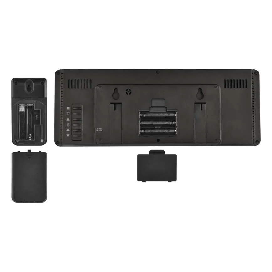 Weerstation met kleurrijk LCD-display en wekker 5V 3xAAA + 2xAA zwart