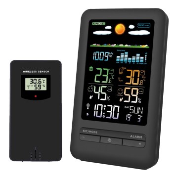 Weerstation met LCD-display 2xAA + 2xAA zwart