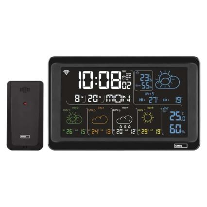 Weerstation met LCD-display GoSmart 230V/3xAAA + 2×AAA Wi-Fi Tuya zwart
