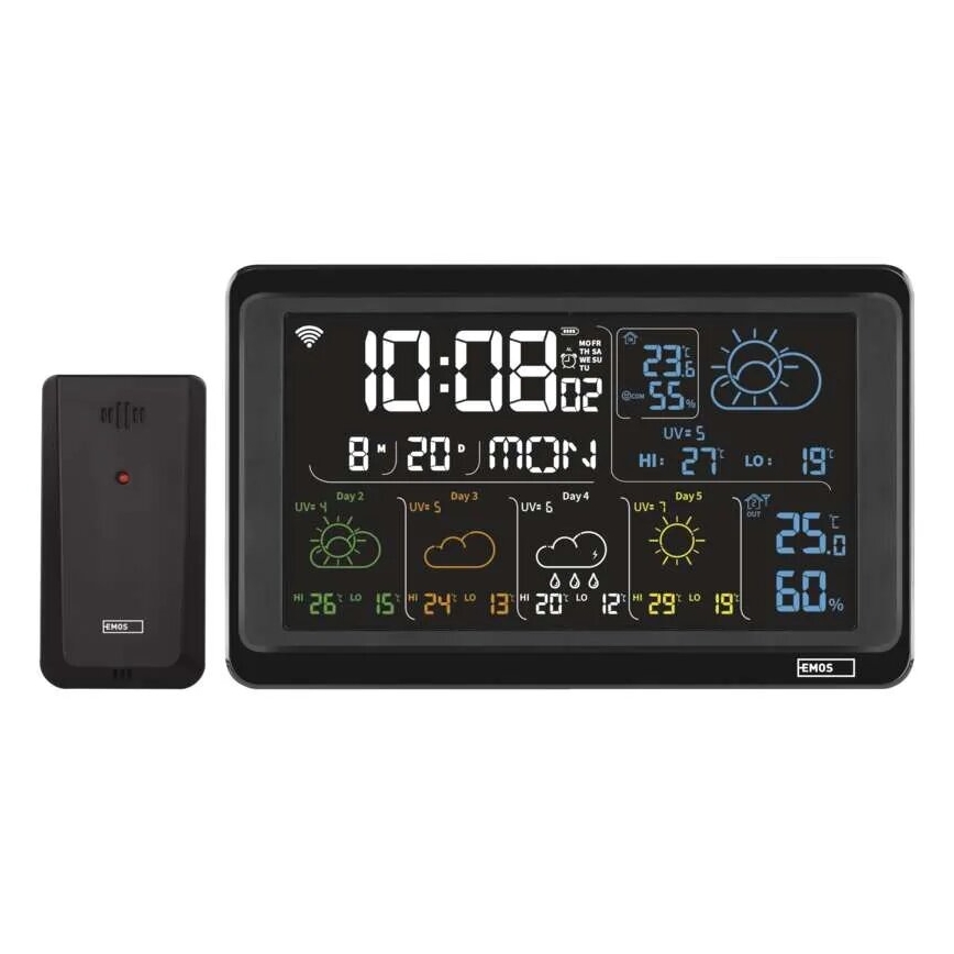 Weerstation met LCD-display GoSmart 230V/3xAAA + 2×AAA Wi-Fi Tuya zwart