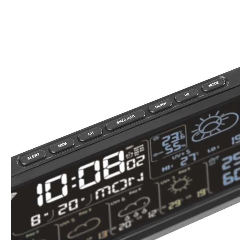 Weerstation met LCD-display GoSmart 230V/3xAAA + 2×AAA Wi-Fi Tuya zwart