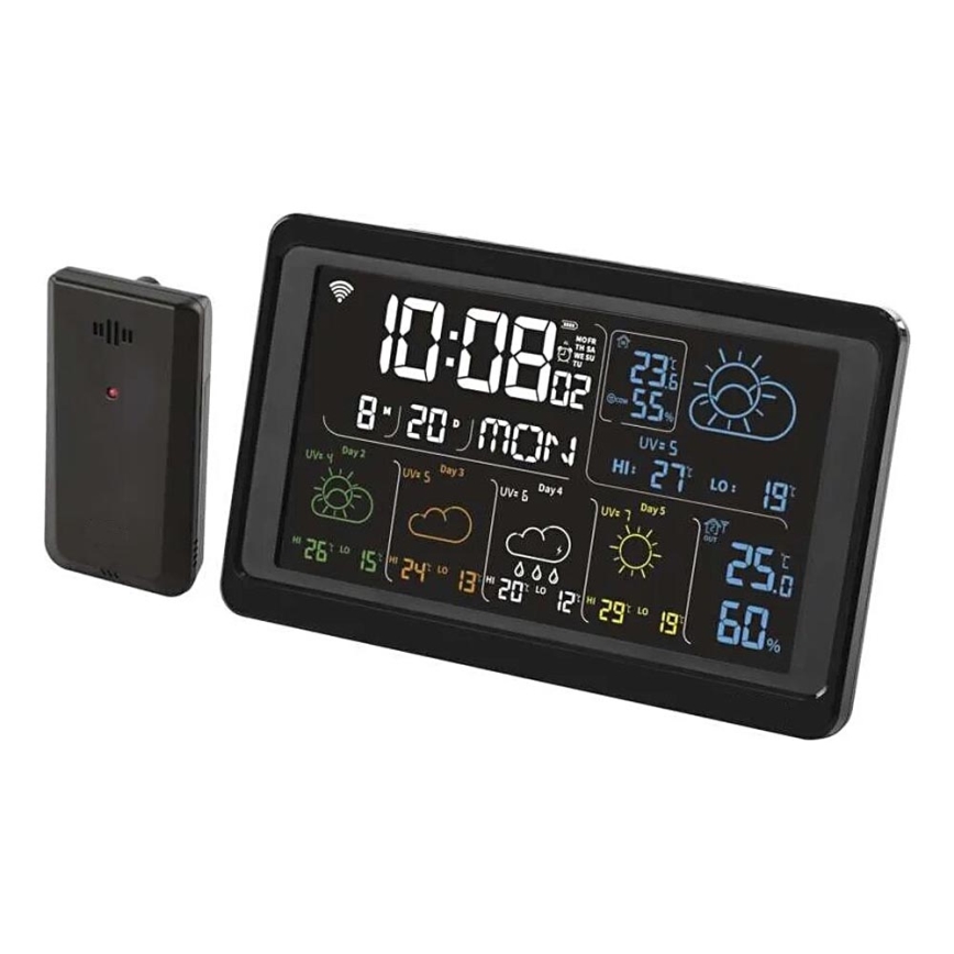 Weerstation met LCD scherm GoSmart 230V/3xAAA + 2×AAA Wi-Fi Tuya zwart