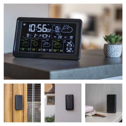Weerstation met LCD scherm GoSmart 230V/3xAAA + 2×AAA Wi-Fi Tuya zwart