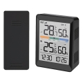 Weerstation met wekker 2xAAA + 2xAAA zwart