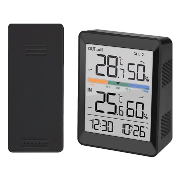 Weerstation met wekker 2xAAA zwart
