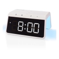 Wekker met LCD-display en draadloze oplader 15W/5V 1xCR2032 wit