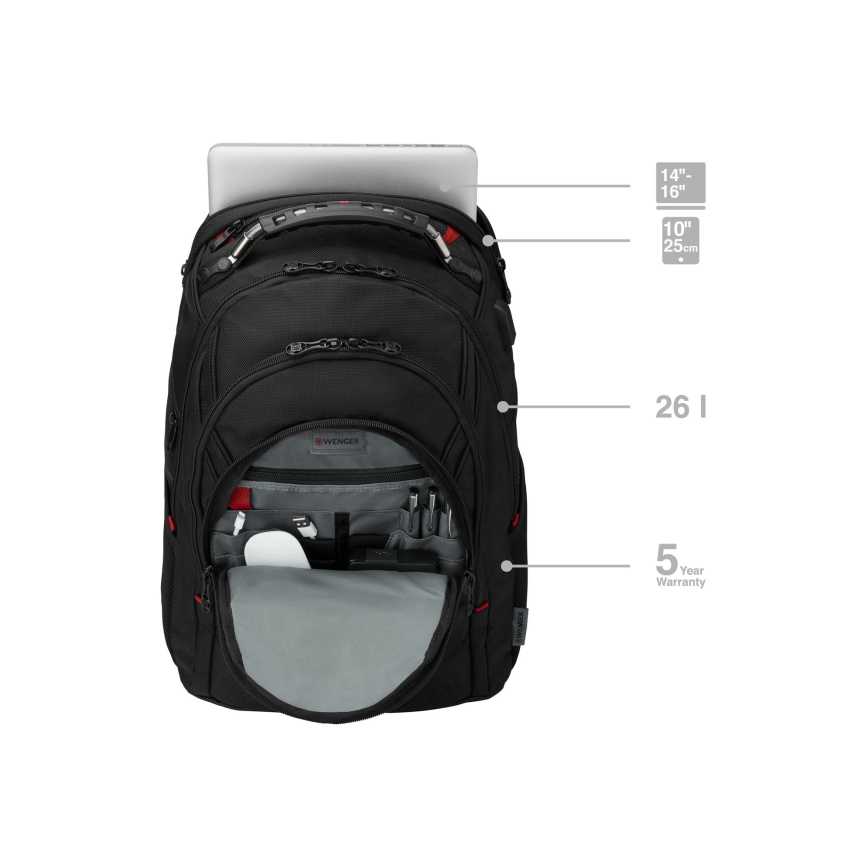 Wenger - Rugzak voor laptop 26 l 17 met vak voor 10 tablet Ibex Ballistic Deluxe