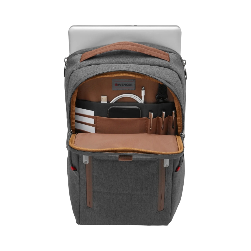 Wenger - Laptoprugzak 15 l 16" met tabletvak 12" + crossbody bag Stad Upgrade 2in1 grijs