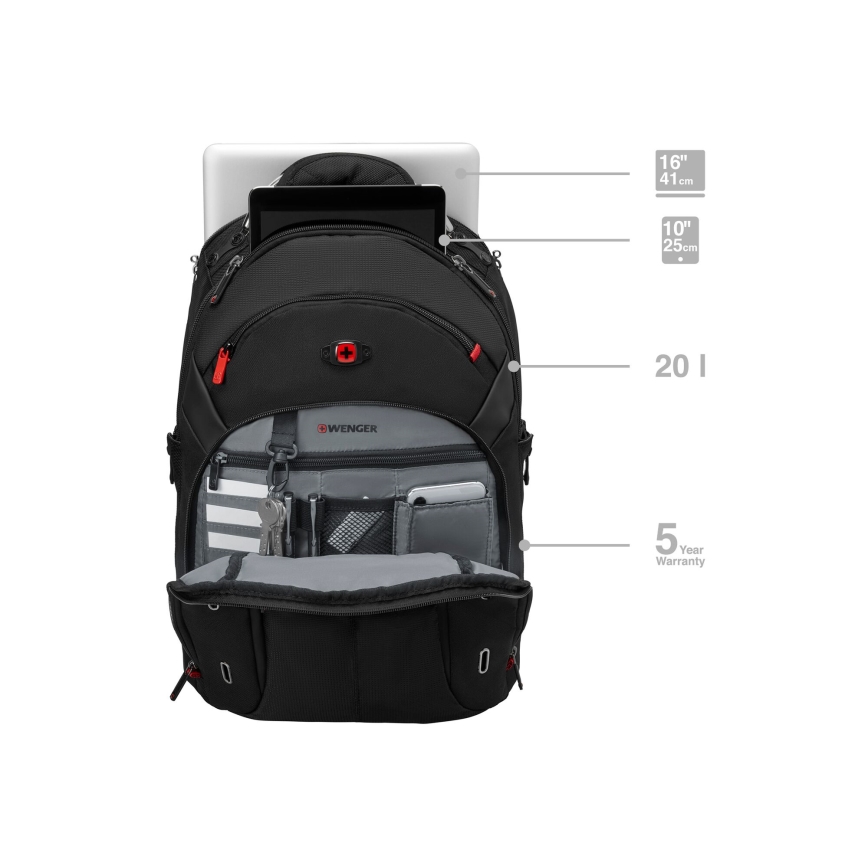Wenger - Laptoprugzak 20 l 15 met tabletvak 10 Gigabyte zwart
