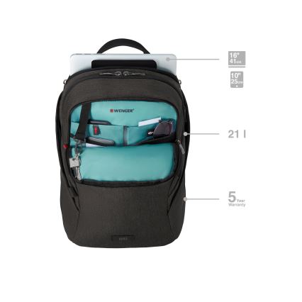 Wenger - Laptoprugzak 21 l 16" met tabletvak 10" MX Lamp zwart