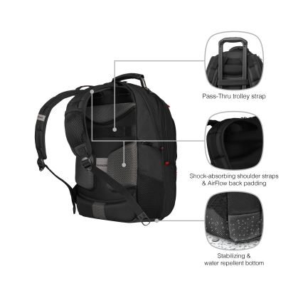 Wenger - Laptoprugzak 25 l 16 met tabletvak 10 Pegasus Deluxe zwart