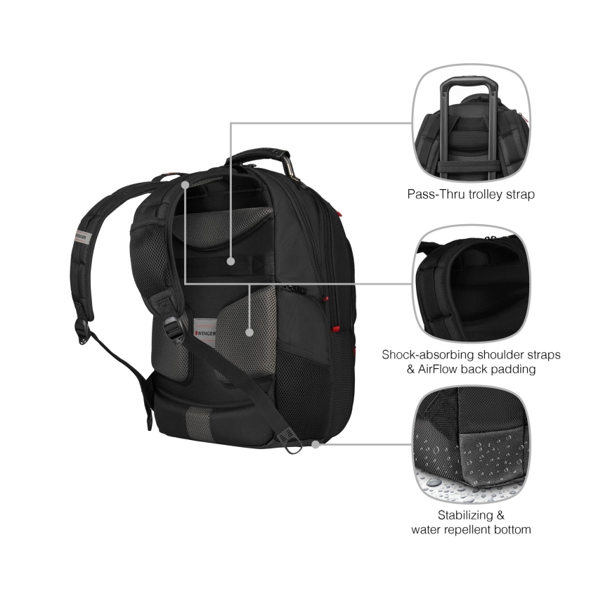 Wenger - Laptoprugzak 25 l 16 met tabletvak 10 Pegasus Deluxe zwart