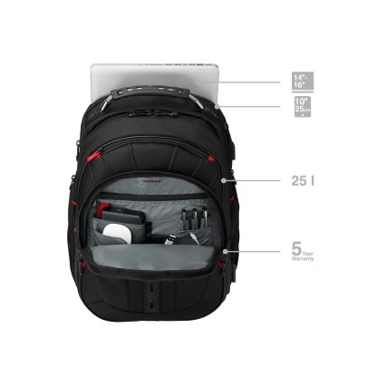 Wenger - Laptoprugzak 25 l 16 met tabletvak 10 Pegasus Deluxe zwart