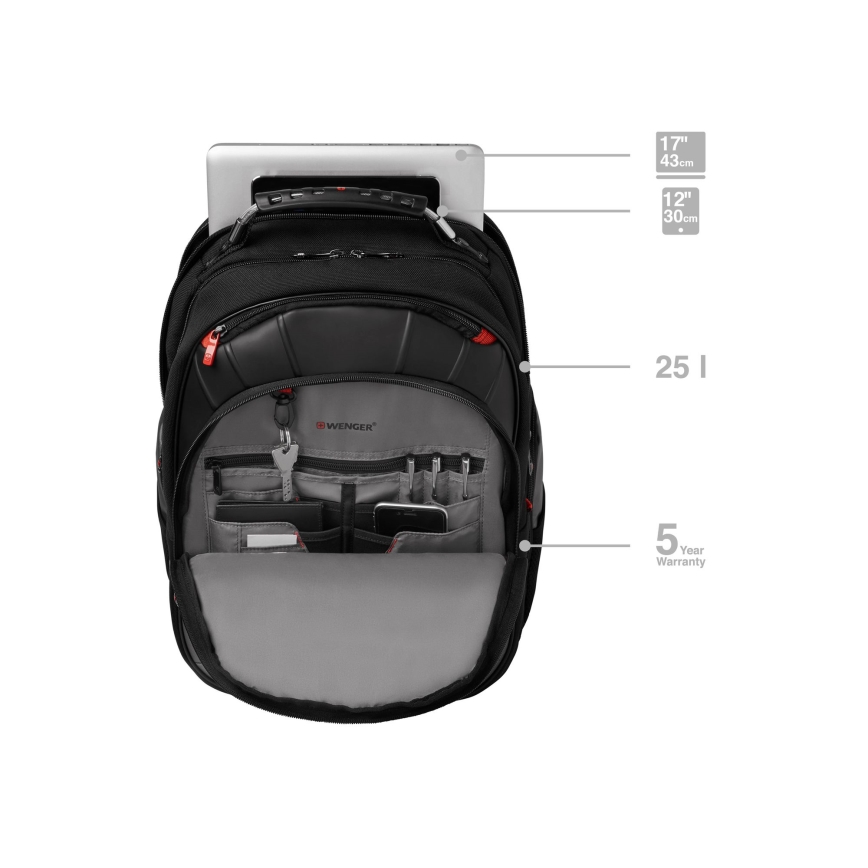 Wenger - Laptoprugzak 25 l 17" met tabletvak 12" Pegasus zwart/grijs