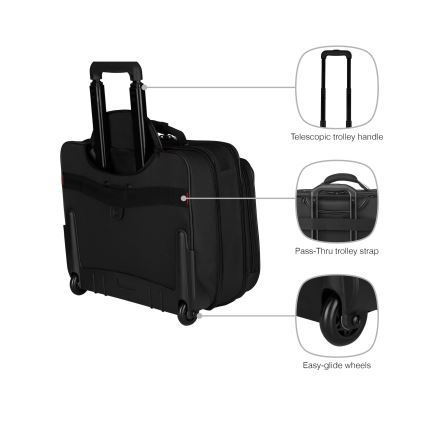 Wenger - Reisbagage op wielen 29 l + laptoptas 15,6" Granada zwart