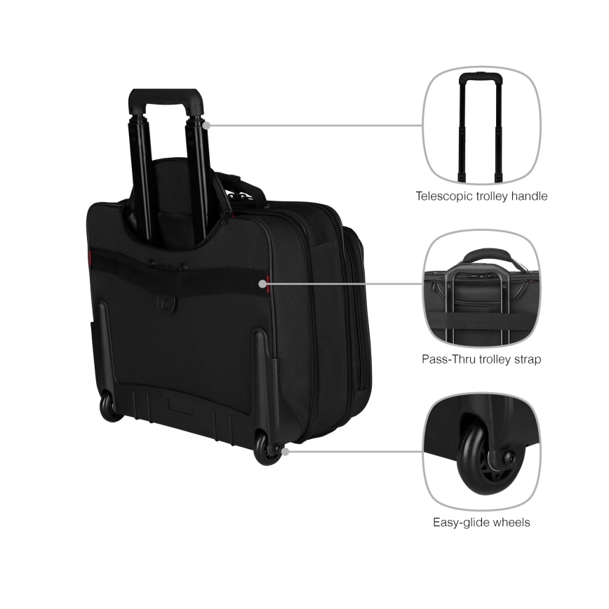Wenger - Reisbagage op wielen 29 l + laptoptas 15,6" Granada zwart