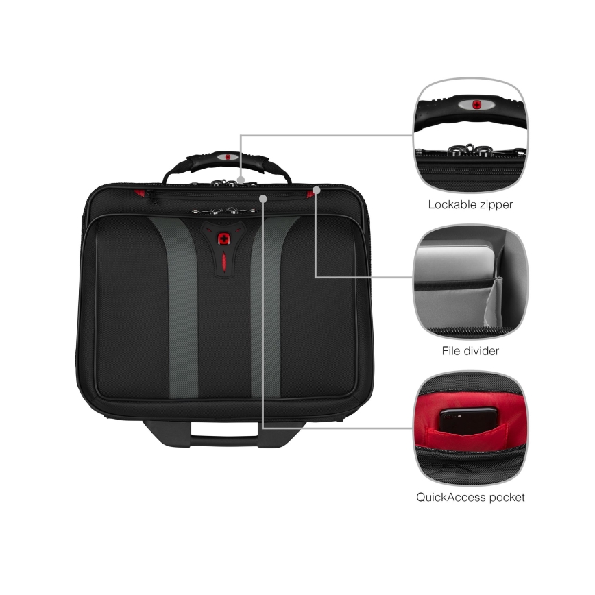 Wenger - Reisbagage op wielen 29 l + laptoptas 15,6" Granada zwart