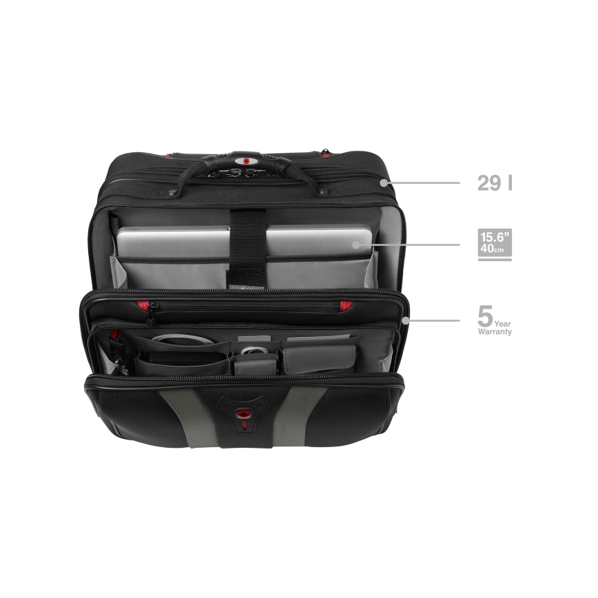 Wenger - Reisbagage op wielen 29 l + laptoptas 15,6" Granada zwart