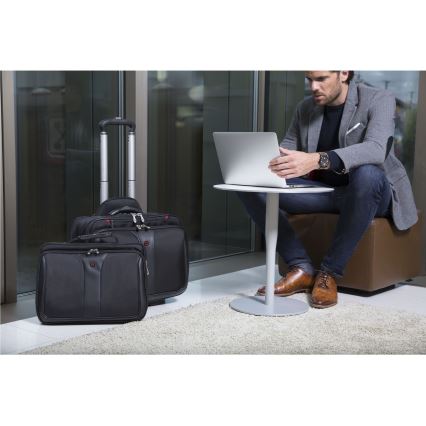 Wenger - Reiskoffer op wielen 25 l 17" + laptoptas 15,6" Patriot zwart