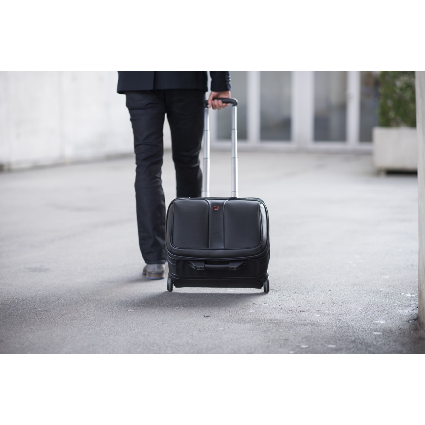 Wenger - Reiskoffer op wielen 25 l 17" + laptoptas 15,6" Patriot zwart