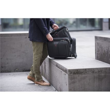 Wenger - Reiskoffer op wielen 25 l 17" + laptoptas 15,6" Patriot zwart