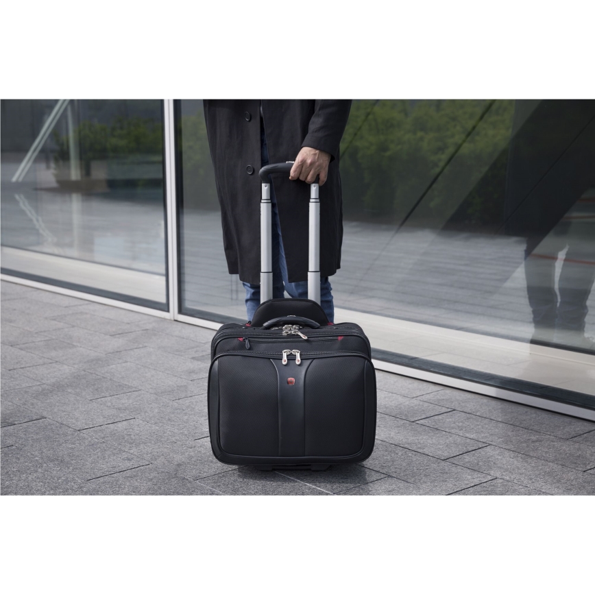 Wenger - Reiskoffer op wielen 25 l 17" + laptoptas 15,6" Patriot zwart