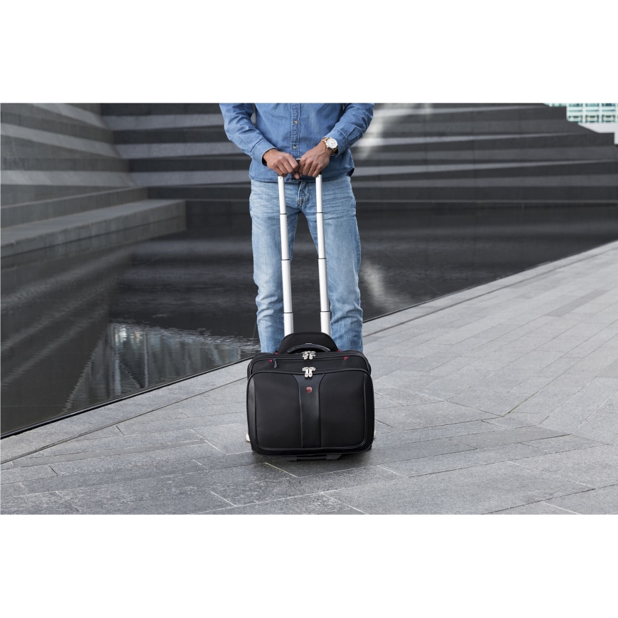 Wenger - Reiskoffer op wielen 25 l 17" + laptoptas 15,6" Patriot zwart