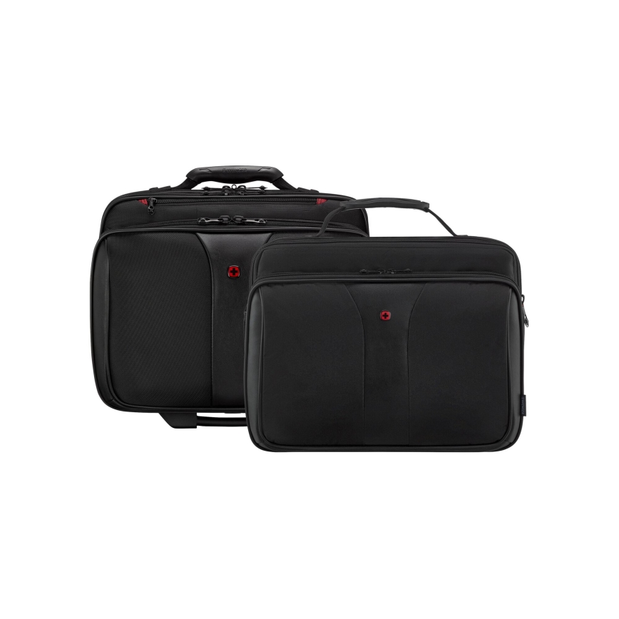 Wenger - Reiskoffer op wielen 25 l 17" + laptoptas 15,6" Patriot zwart
