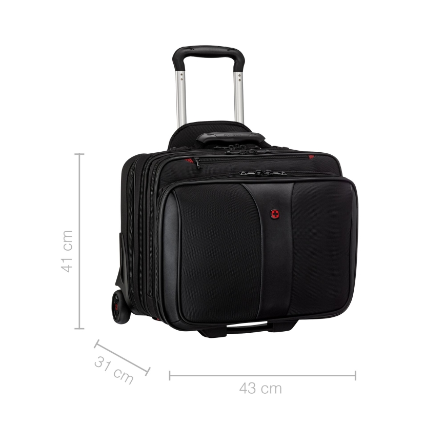 Wenger - Reiskoffer op wielen 25 l 17" + laptoptas 15,6" Patriot zwart
