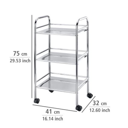 WENKO 12285100 - EXCLUSIVE trolley 41 x 75 cm glanzend chroom