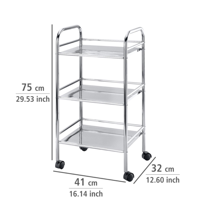 WENKO 12285100 - EXCLUSIVE trolley 41 x 75 cm glanzend chroom