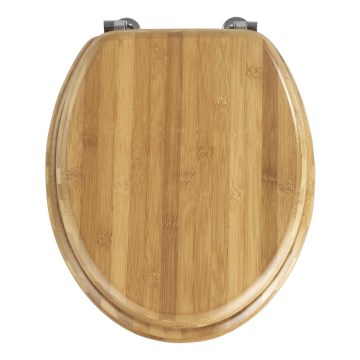 WENKO 144726100 - Toiletbril BAMBOO 34x41 cm bruin/zilver