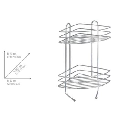 WENKO 15498100 - Hoekrek EXCLUSIVE 23x30,5 cm glanzend chroom
