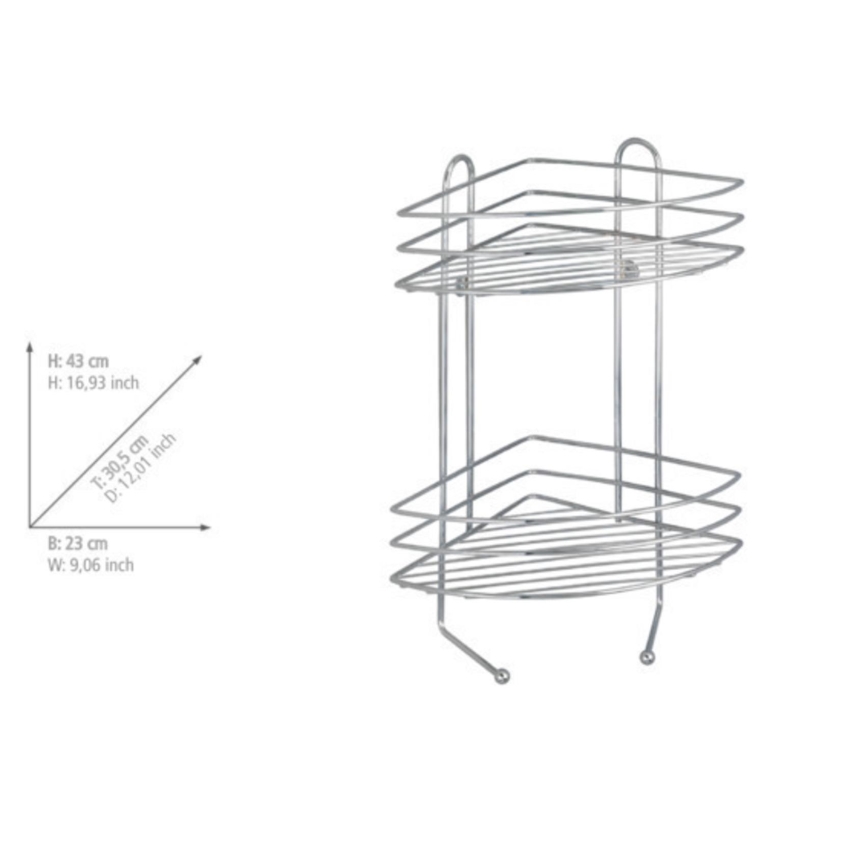 WENKO 15498100 - Hoekrek EXCLUSIVE 23x30,5 cm glanzend chroom