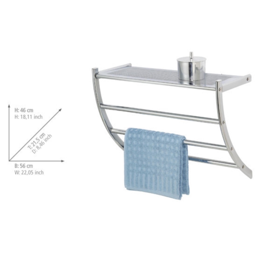 WENKO 15578100 - Handdoekenstandaard PESCARA 56x46 cm glanzend chroom
