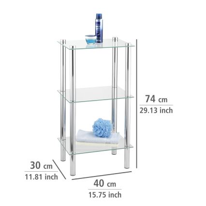 WENKO 15851100 - YAGO opbergrek 40x74 cm zilver/helder