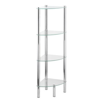 WENKO 15852100 - YAGO rek 30 x 104 cm, roestvrij staal / zilverkleurig / helder