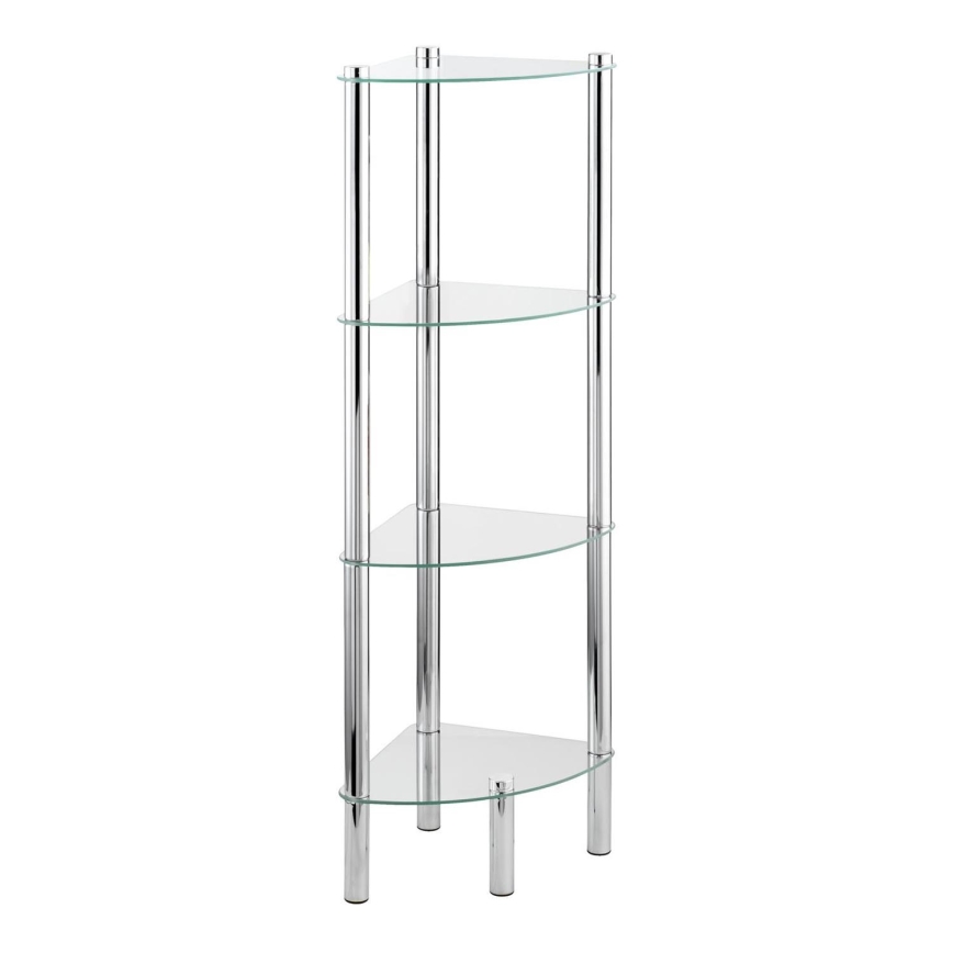 WENKO 15852100 - YAGO rek 30 x 104 cm, roestvrij staal / zilverkleurig / helder