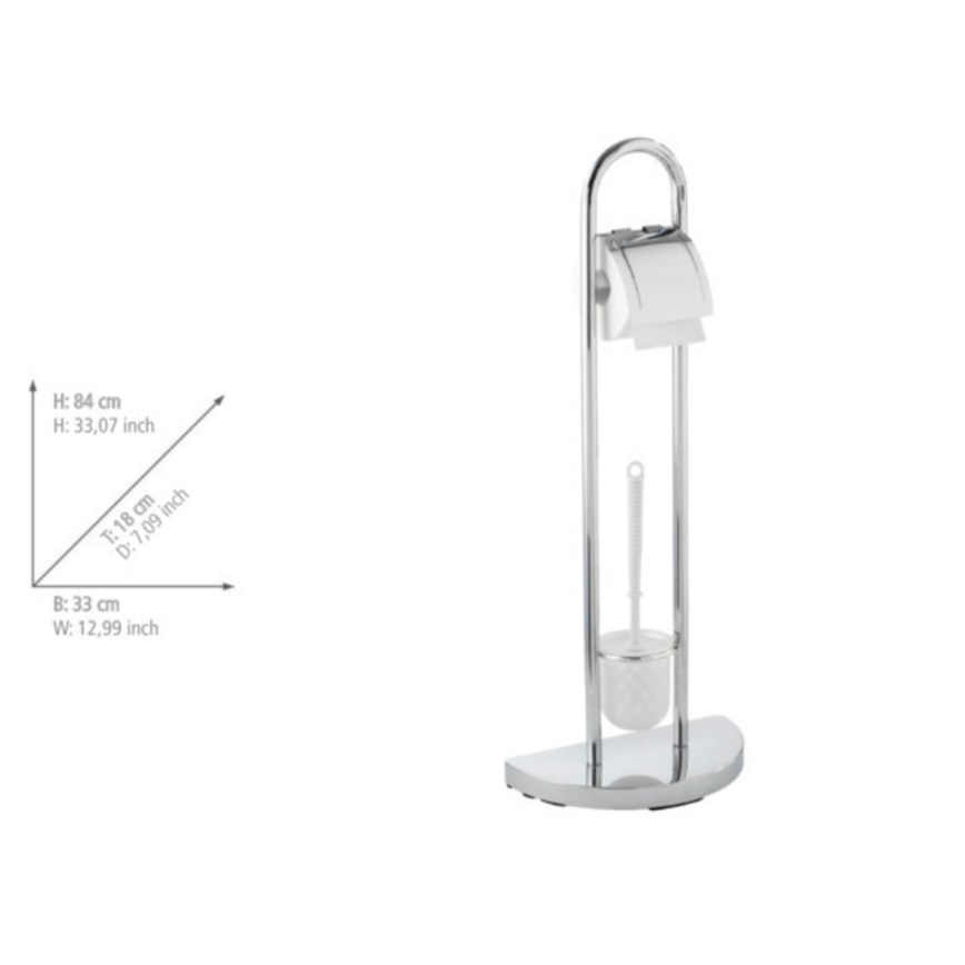 WENKO 16608100 - WC-borstel COSENZA 33x84 cm glanzend chroom/satijn