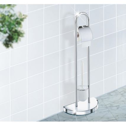 WENKO 16608100 - WC-borstel COSENZA 33x84 cm glanzend chroom/satijn