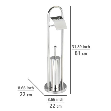 WENKO 16993100 - WC-set VASTO 22x81 cm, rvs/zilver