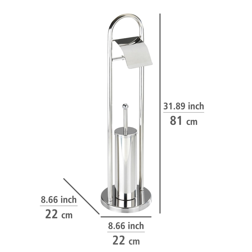 WENKO 16993100 - WC-set VASTO 22x81 cm, rvs/zilver