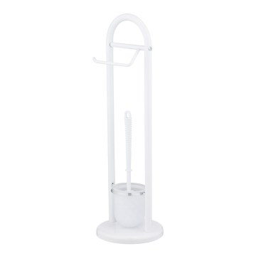 WENKO 17092100 - Toiletborstel SIENA 19x63 cm wit/satijn