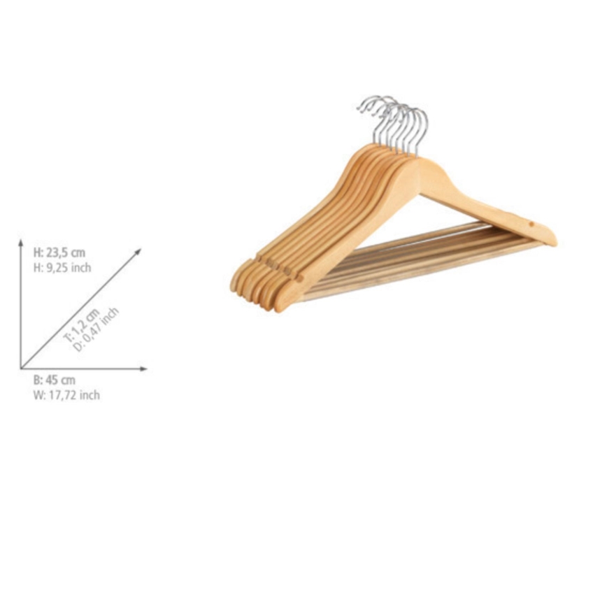 WENKO 17219008100 - ECO kledinghangers 45x23,5 cm bruin