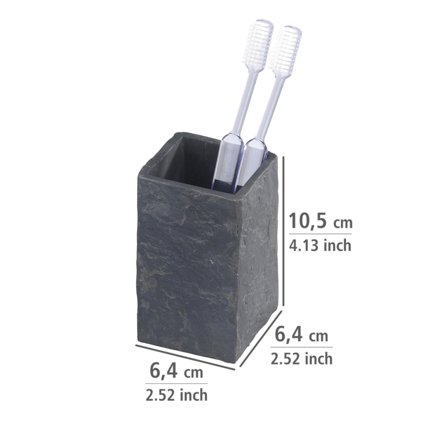 WENKO 17920100 - Beker SLATE ROCK 6,4x10,5 cm antraciet