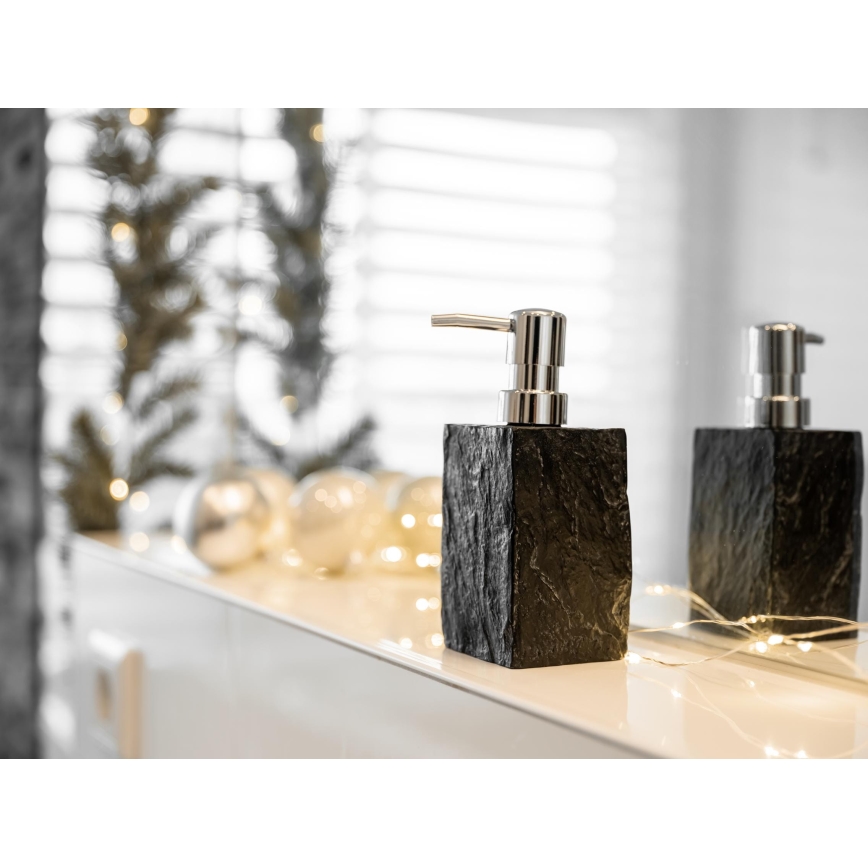 WENKO 17921100 - Zeepdispenser SLATE ROCK 250 ml antraciet