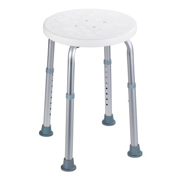 WENKO 1792921100 - SECURA kruk 45,5 x 45,5 cm wit/zilver/grijs