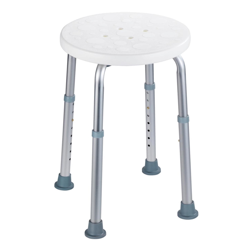WENKO 1792921100 - SECURA kruk 45,5 x 45,5 cm wit/zilver/grijs