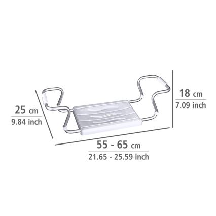 WENKO 17930100 - Badzitje SECURA 26x18 cm wit/zilver