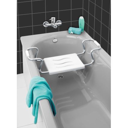 WENKO 17930100 - Badzitje SECURA 26x18 cm wit/zilver